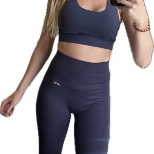AYBL 2 Piece SET Navy Blue Sports Bra and Leggings Set SMALL